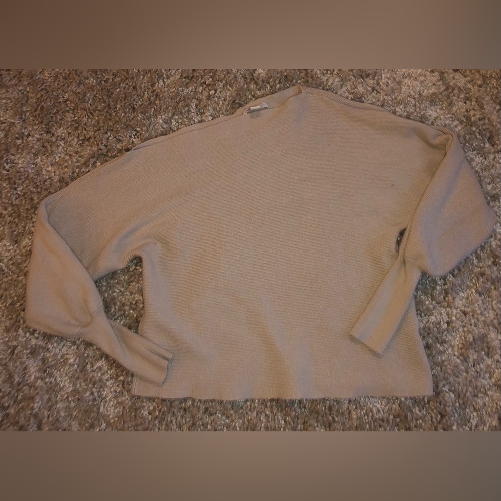 Cato Tan One Shoulder Sweater Very Soft and Comfy Size L